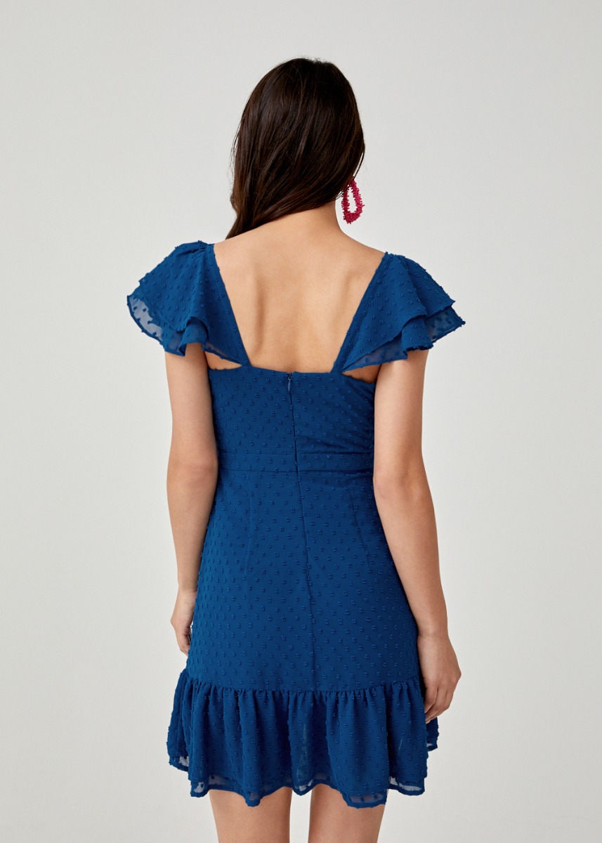 dot ruffle dress