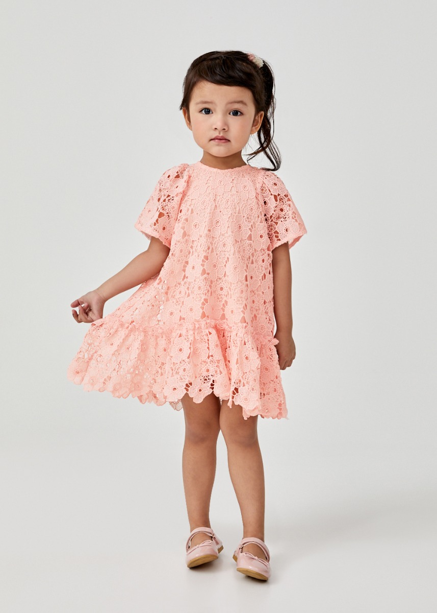 lace puff sleeve dress