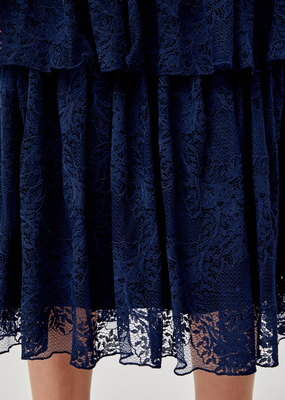 Ivana Tiered Lace Midi Dress