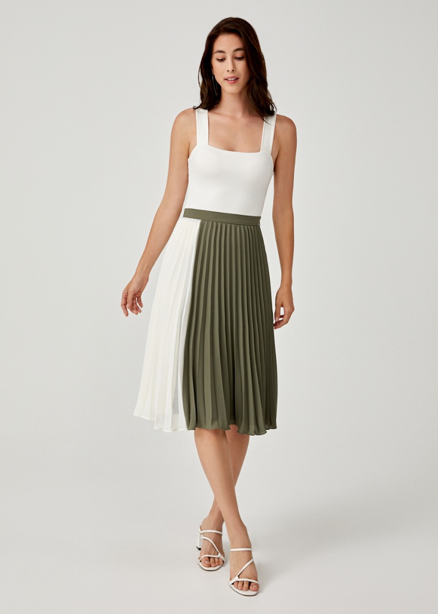 Pleated midi skirt on sale singapore