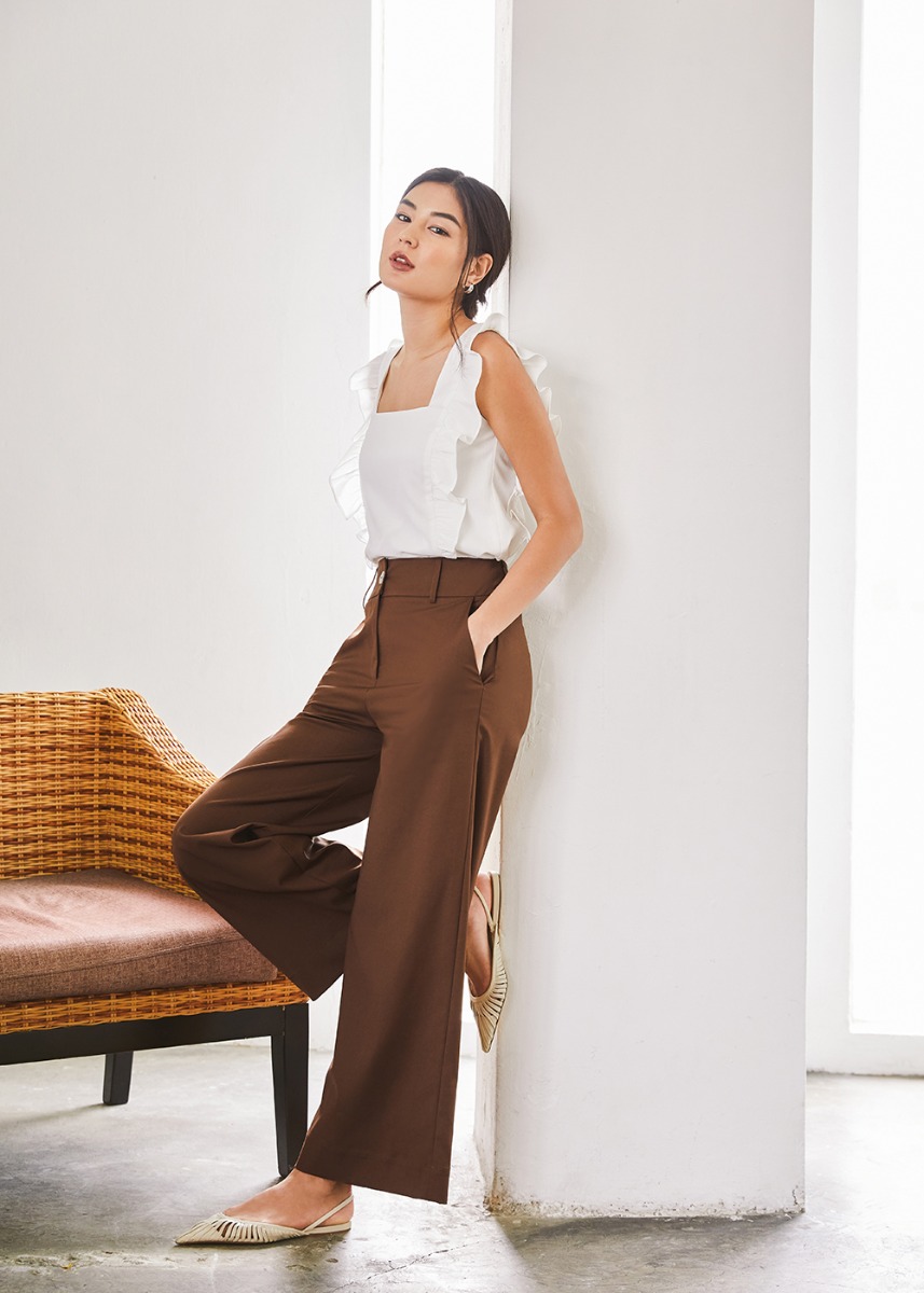 tailored wide leg pants