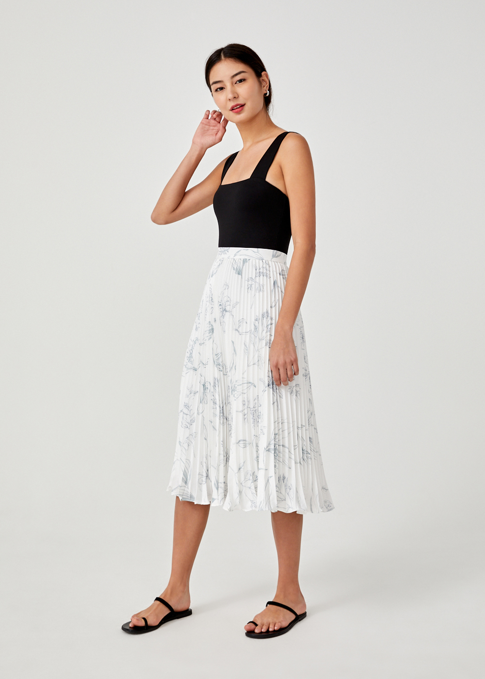 Buy Carla Pleated Midi Skirt in Floral Flutter @ Love, Bonito