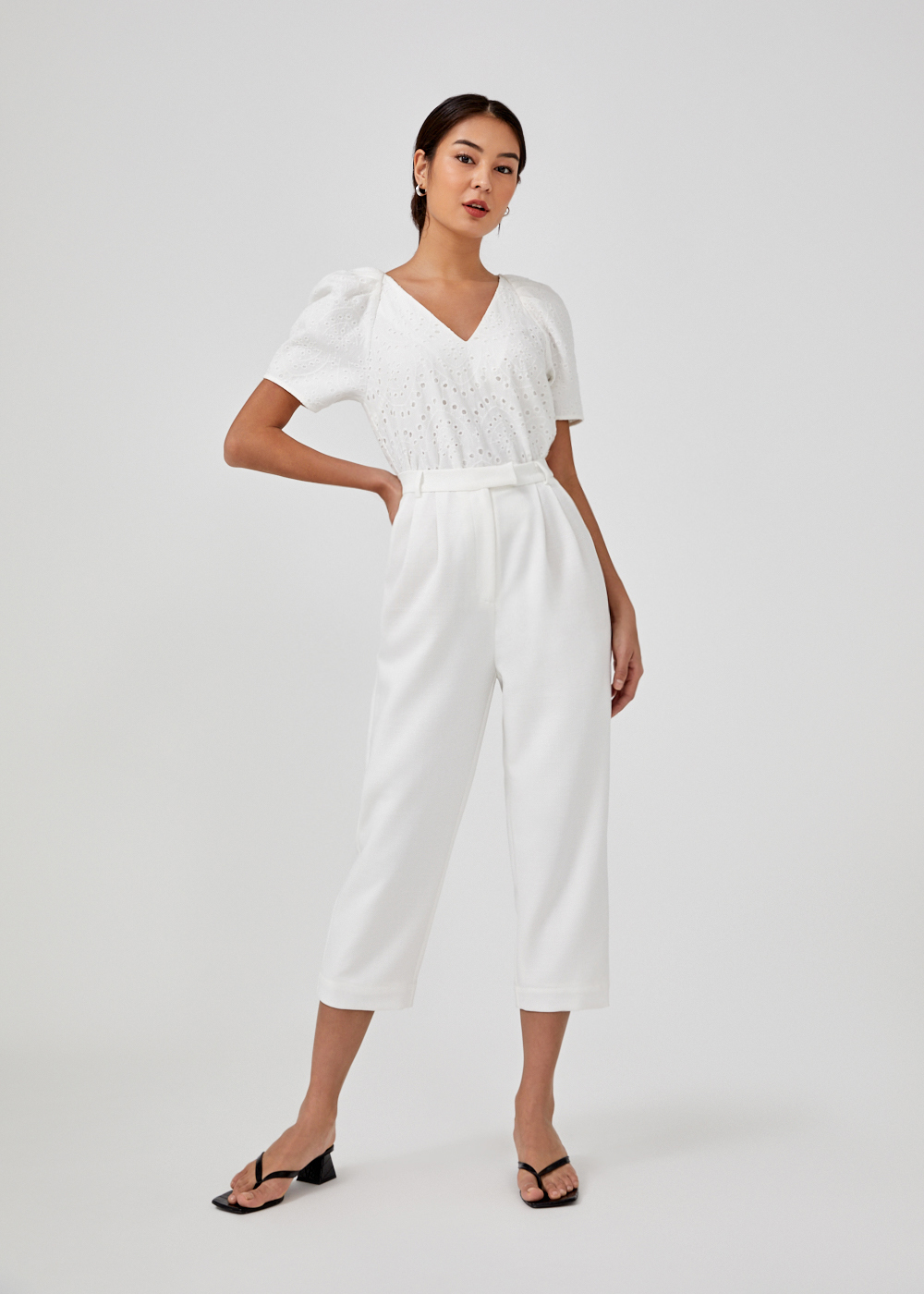 Buy Barra Textured Peg Leg Pants Love Bonito Singapore Shop Women S Fashion Online