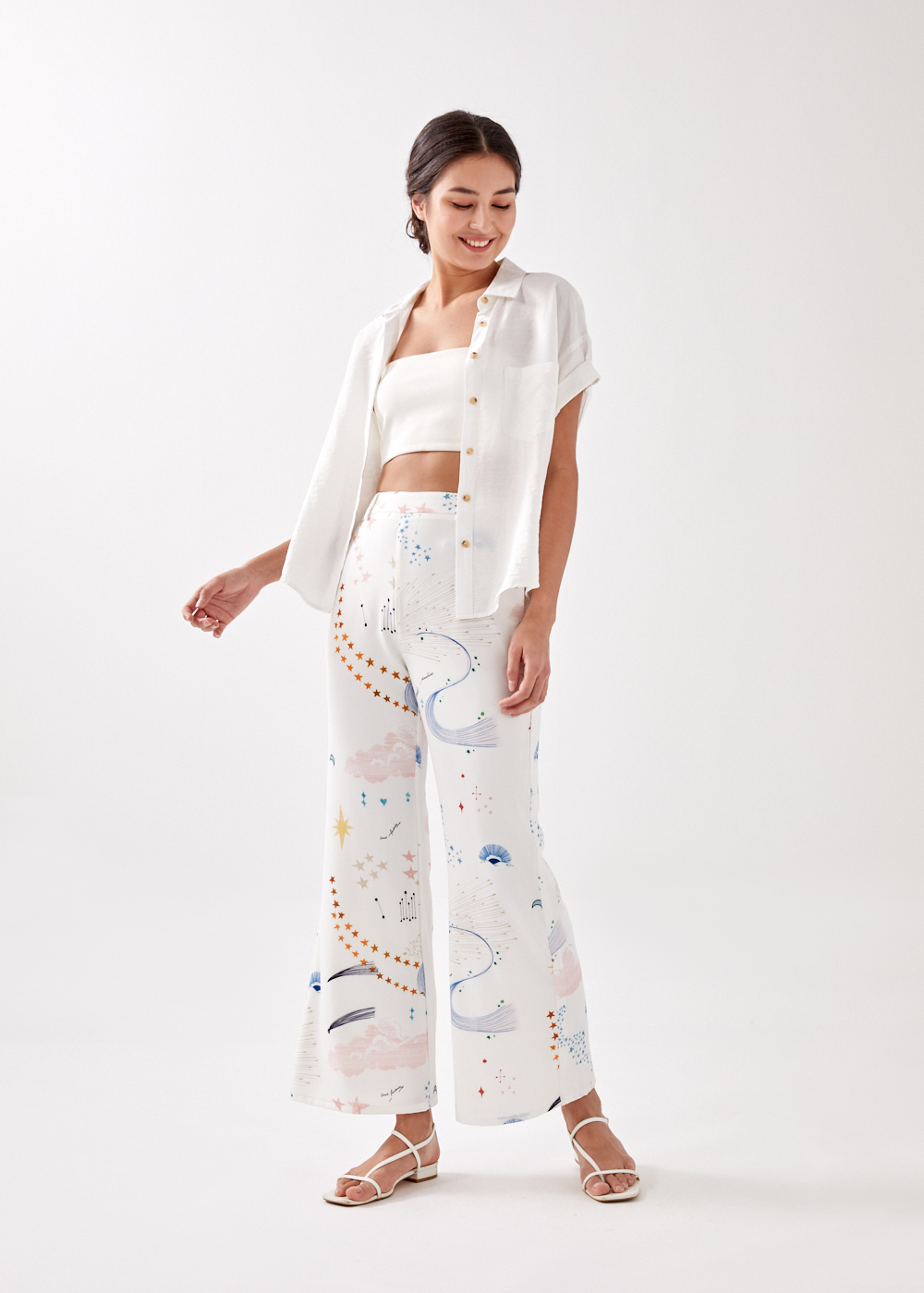 

Asterin Flare Leg Pants in Celestial Galaxy-031-M