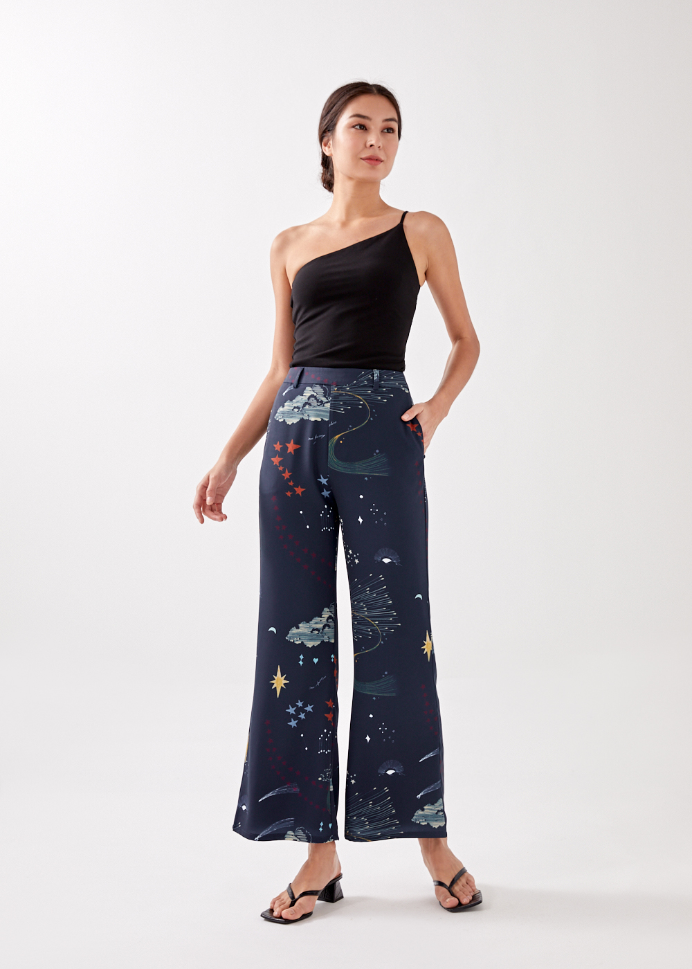 

Asterin Flare Leg Pants in Celestial Galaxy-052-XS