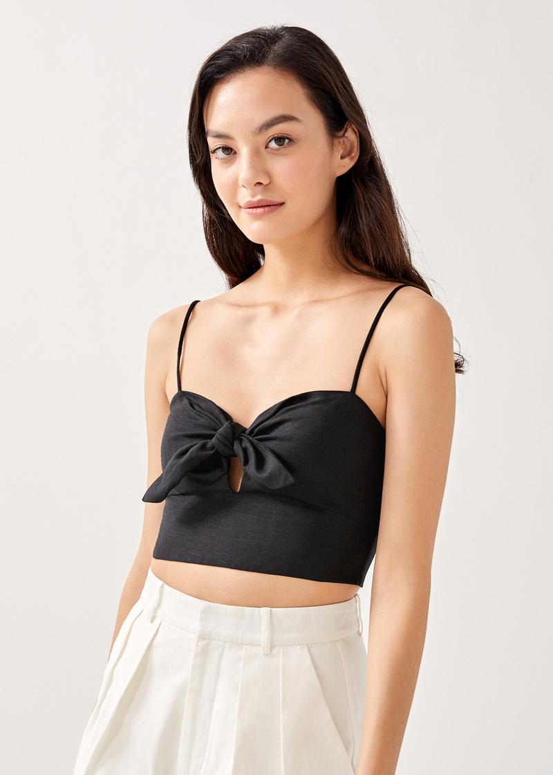 Antonella Padded Knot Front Cropped Top