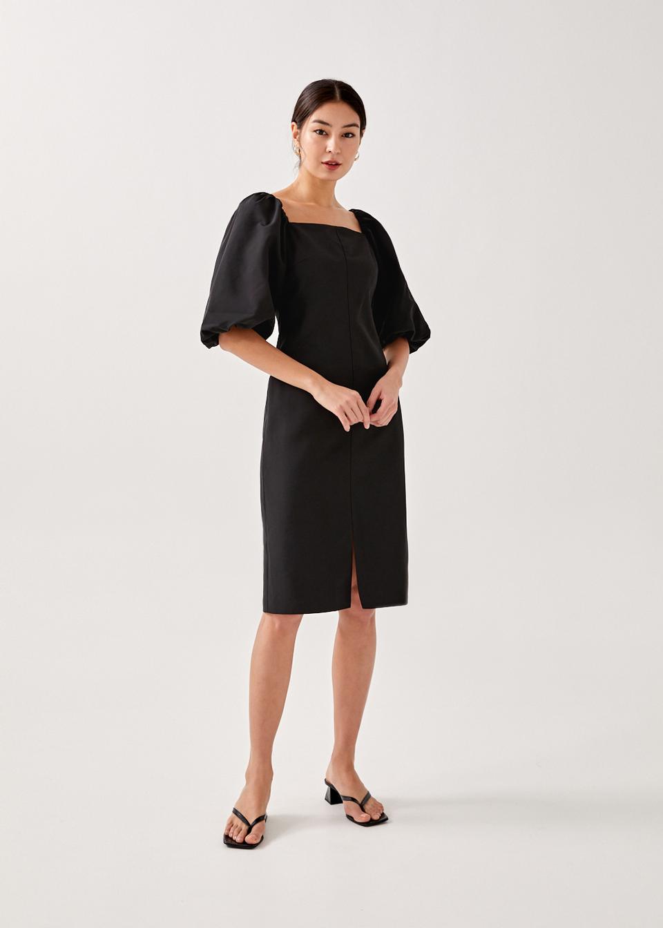 Elyn Puff Sleeve Midi Dress Love Bonito Hk Women S Fashion