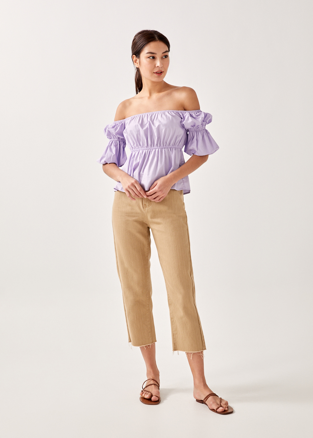 

Jaye Off Shoulder Puff Sleeve Blouse-030-S