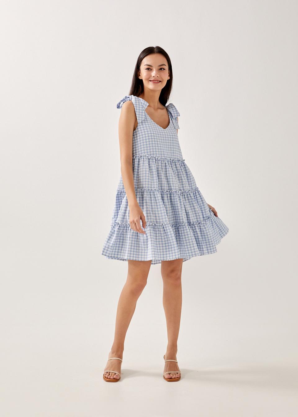 Buy Olivie Tiered Gingham Dress Love Bonito Singapore Shop Women S Fashion Online Love Bonito Sg Women S Fashion