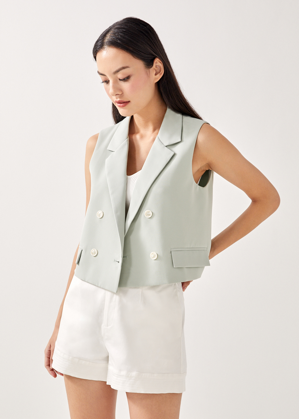 Buy Madine Tailored Cropped Vest @ Love, Bonito Singapore