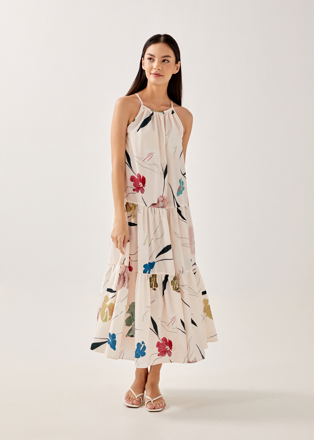 

Moira Tiered Maxi Dress in Willowy Florals-035-M