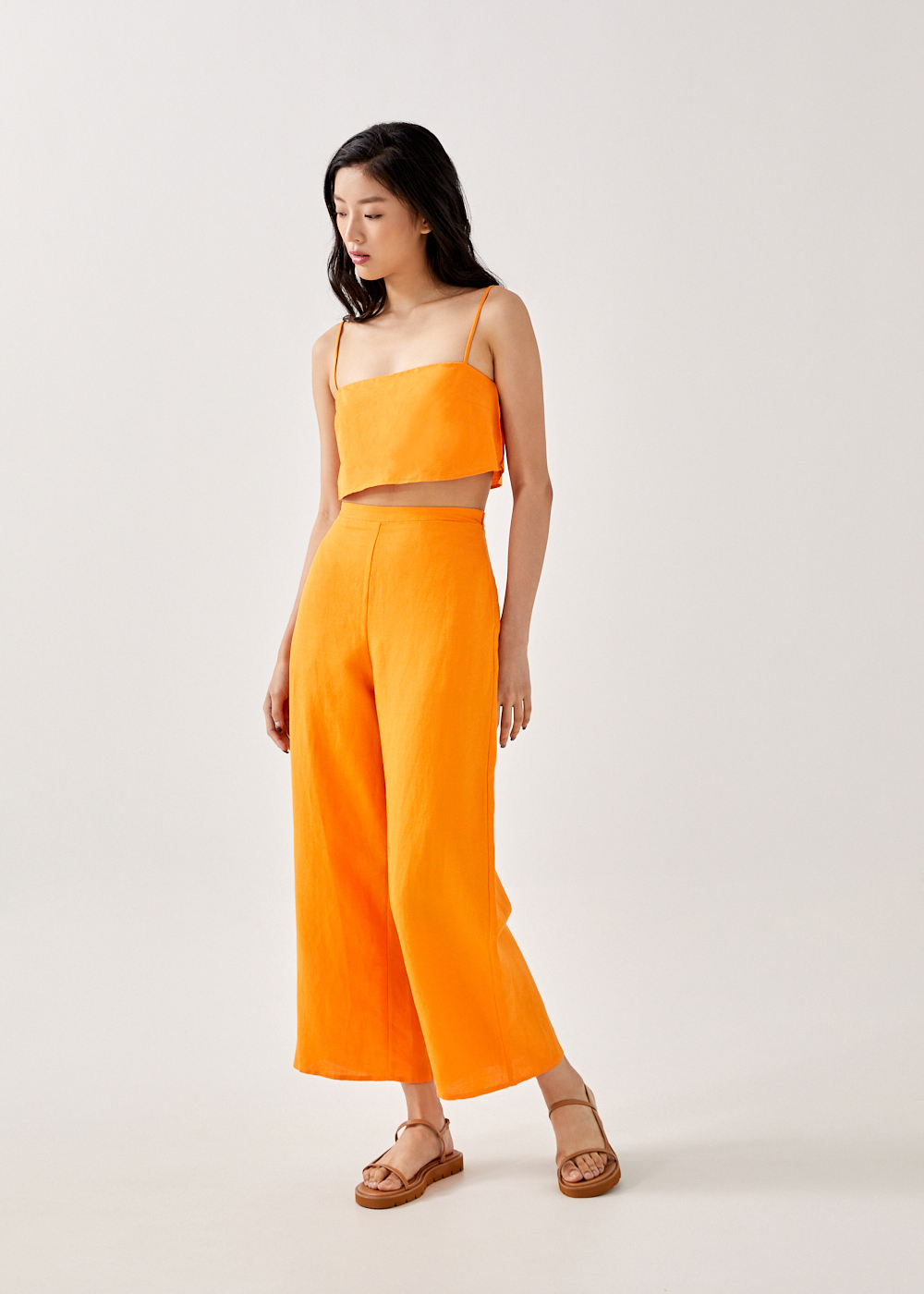 

Audria Linen Straight Leg Pants-251-XS