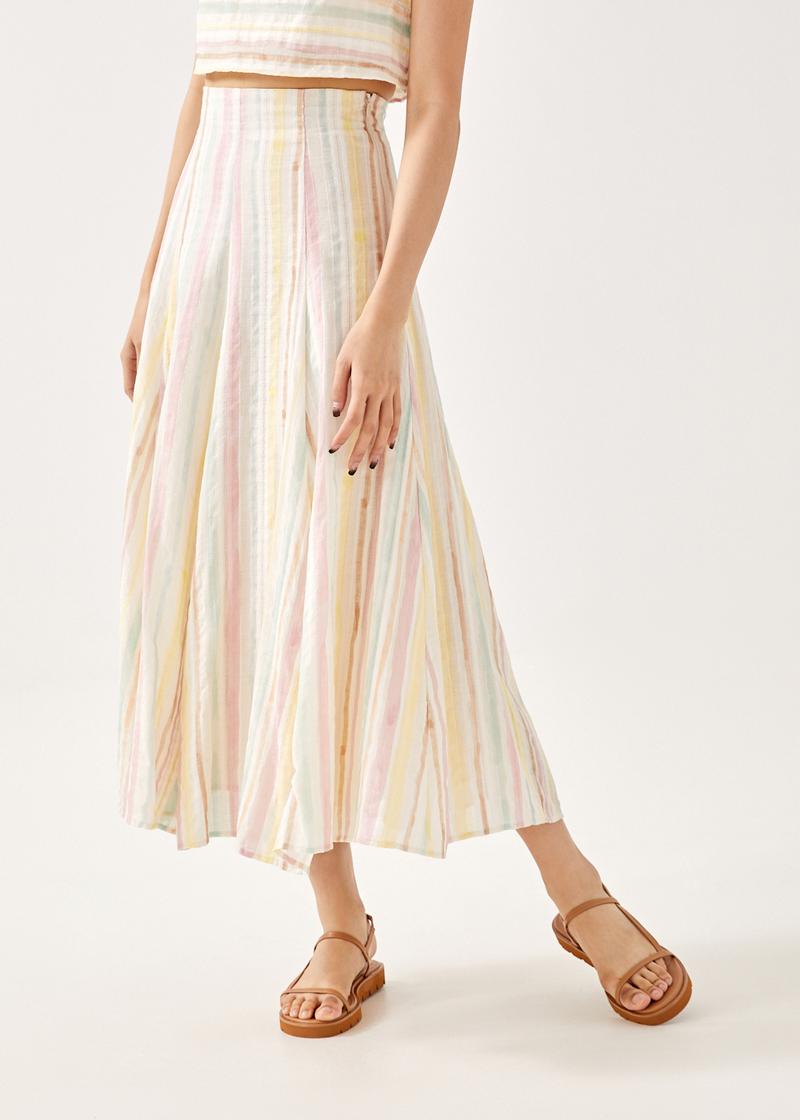 Khloe Textured Striped Maxi Skirt