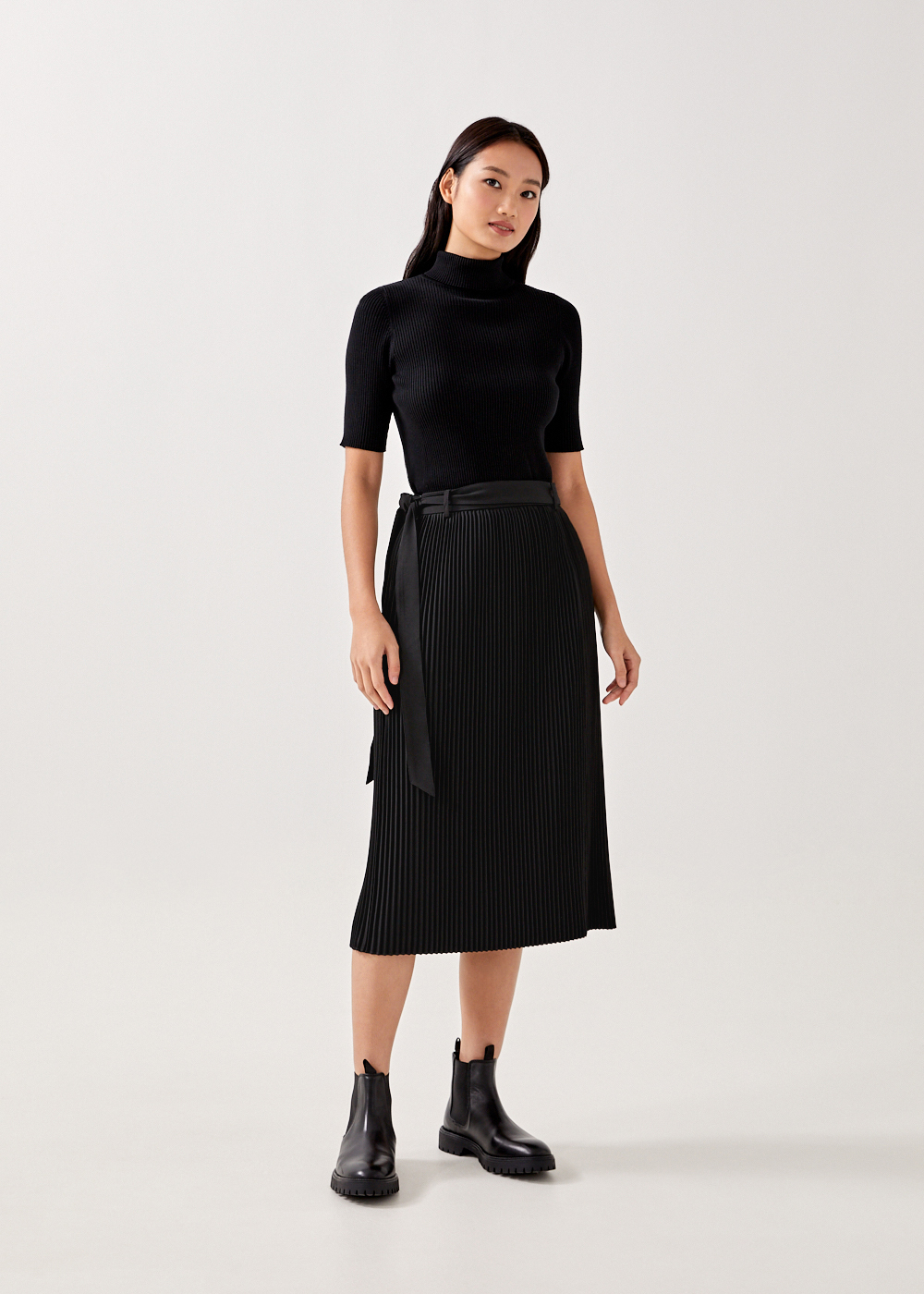 

Bailey Pleated A-line Skirt-014-XL