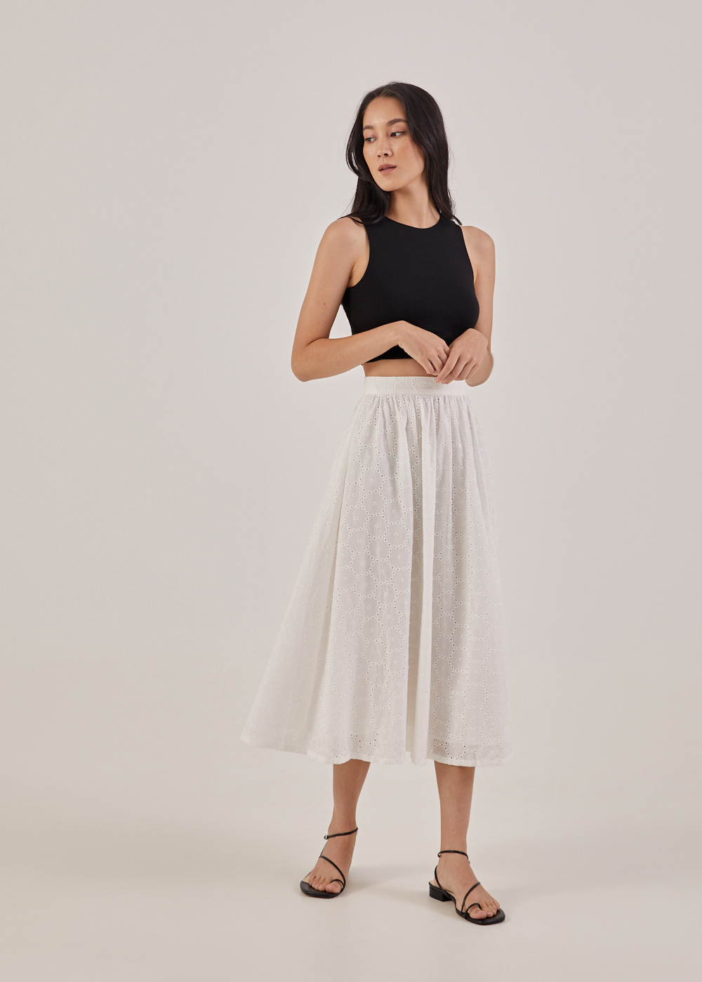 

Cassia Broderie Ruched Skirt-031-S