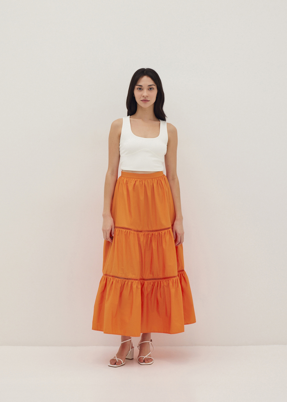 

Harlie Tiered Flare Skirt-007-L