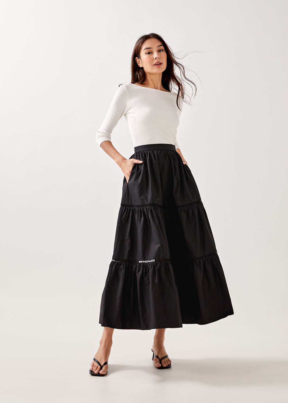 

Harlie Tiered Flare Skirt-014-XL