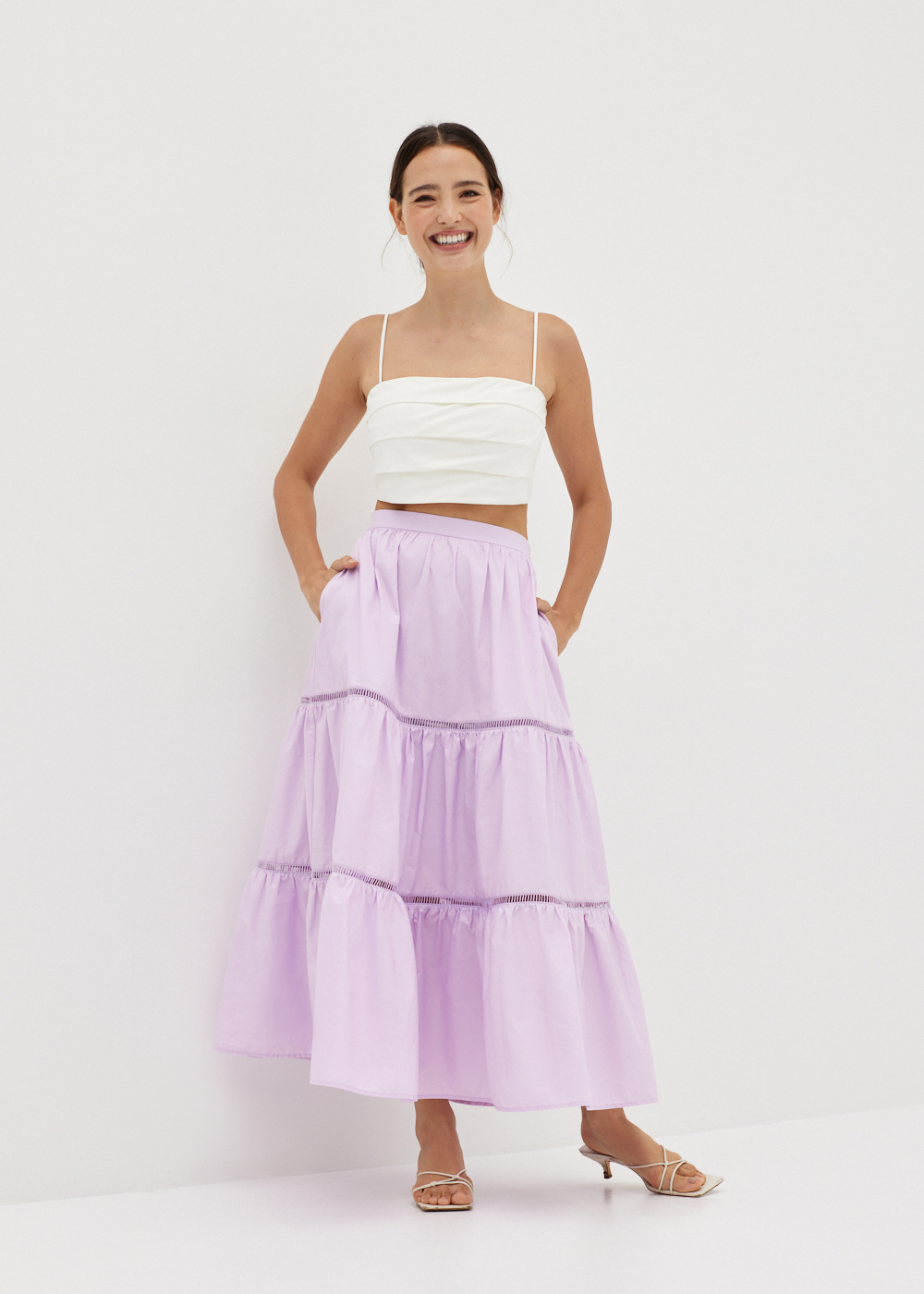 

Harlie Tiered Flare Skirt-030-S