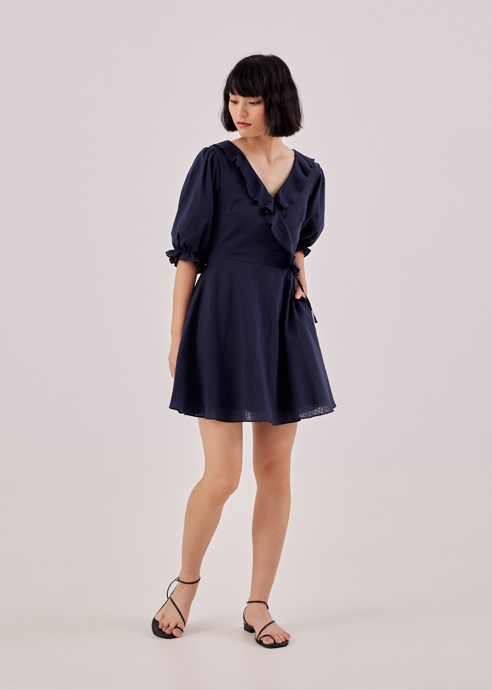 

Lela Textured A-line Dress-052-XL