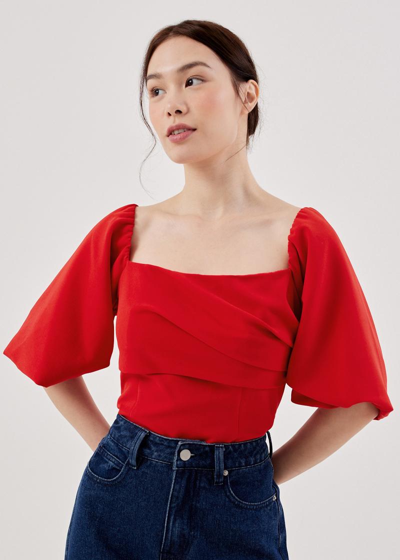 Kenda Fitted Side Pleated Top