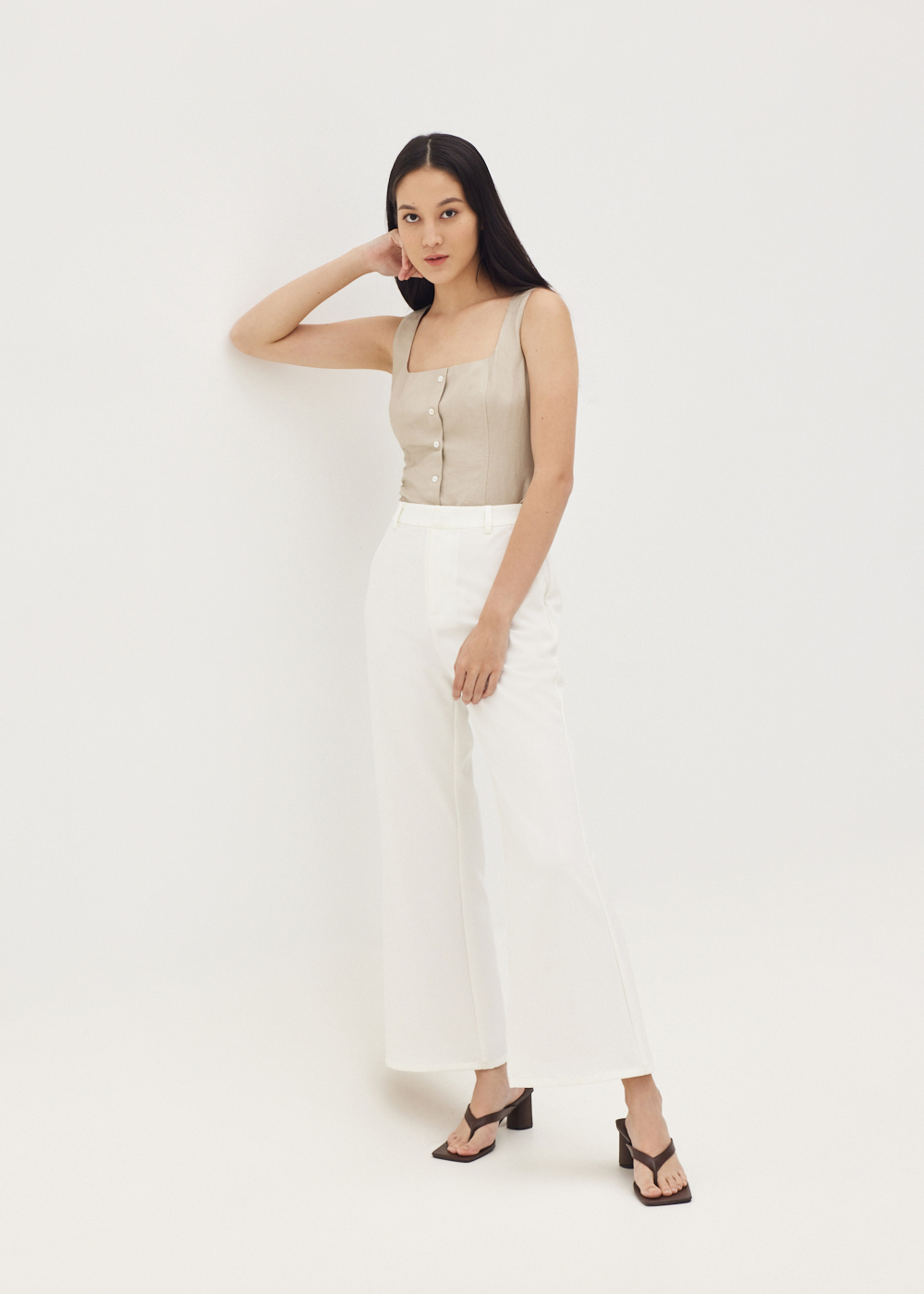 

Etienne Linen Button Down Top-042-M