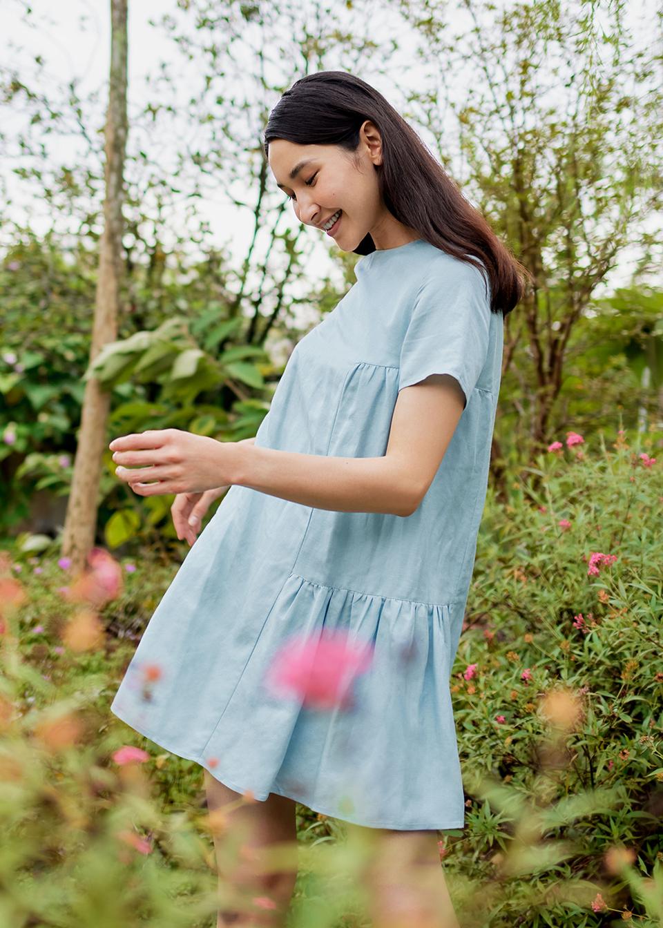 Buy Karsyn Linen Tiered Swing Dress Love Bonito Shop Women S Fashion Online Shop New Arrivals Online Love Bonito Women S Fashion