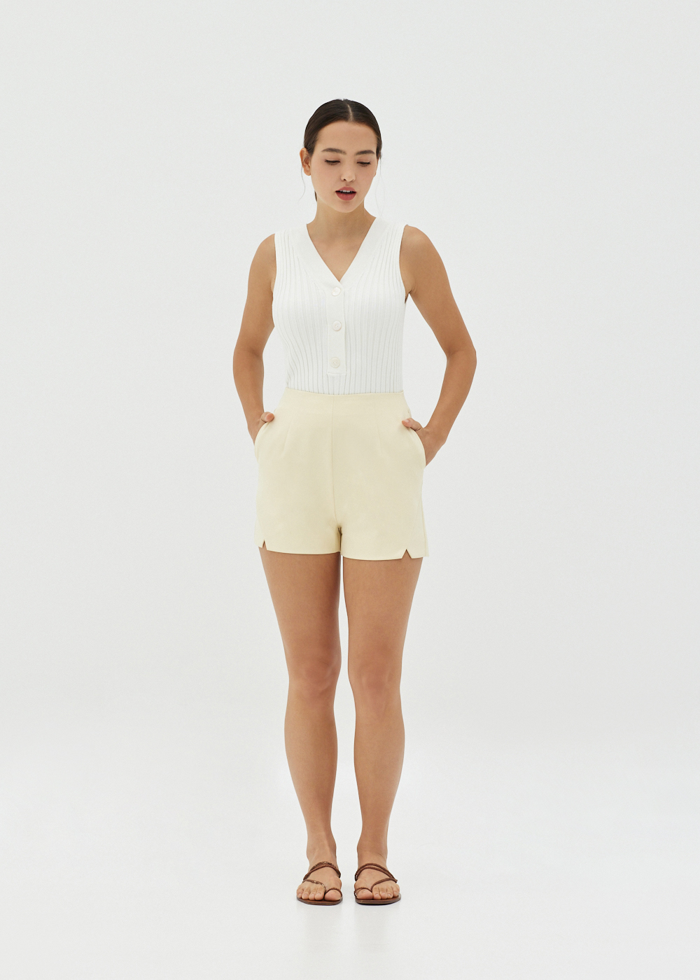 

Felcia Front Slit Shorts-203-S