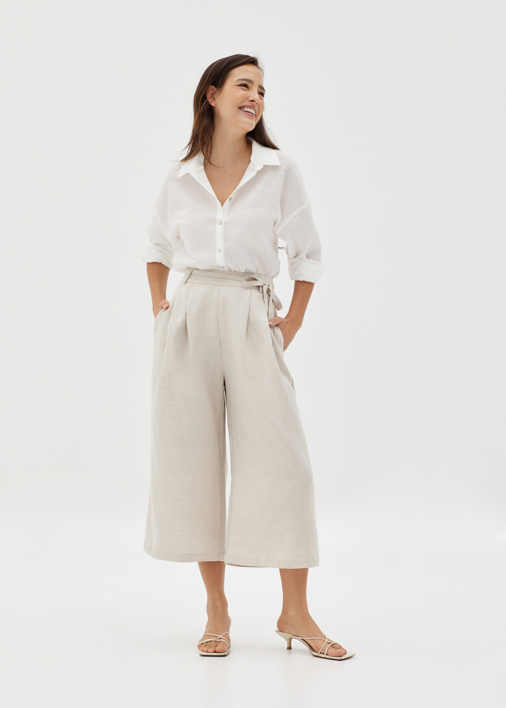 

Ericah Linen Wide Legged Pants-042-M