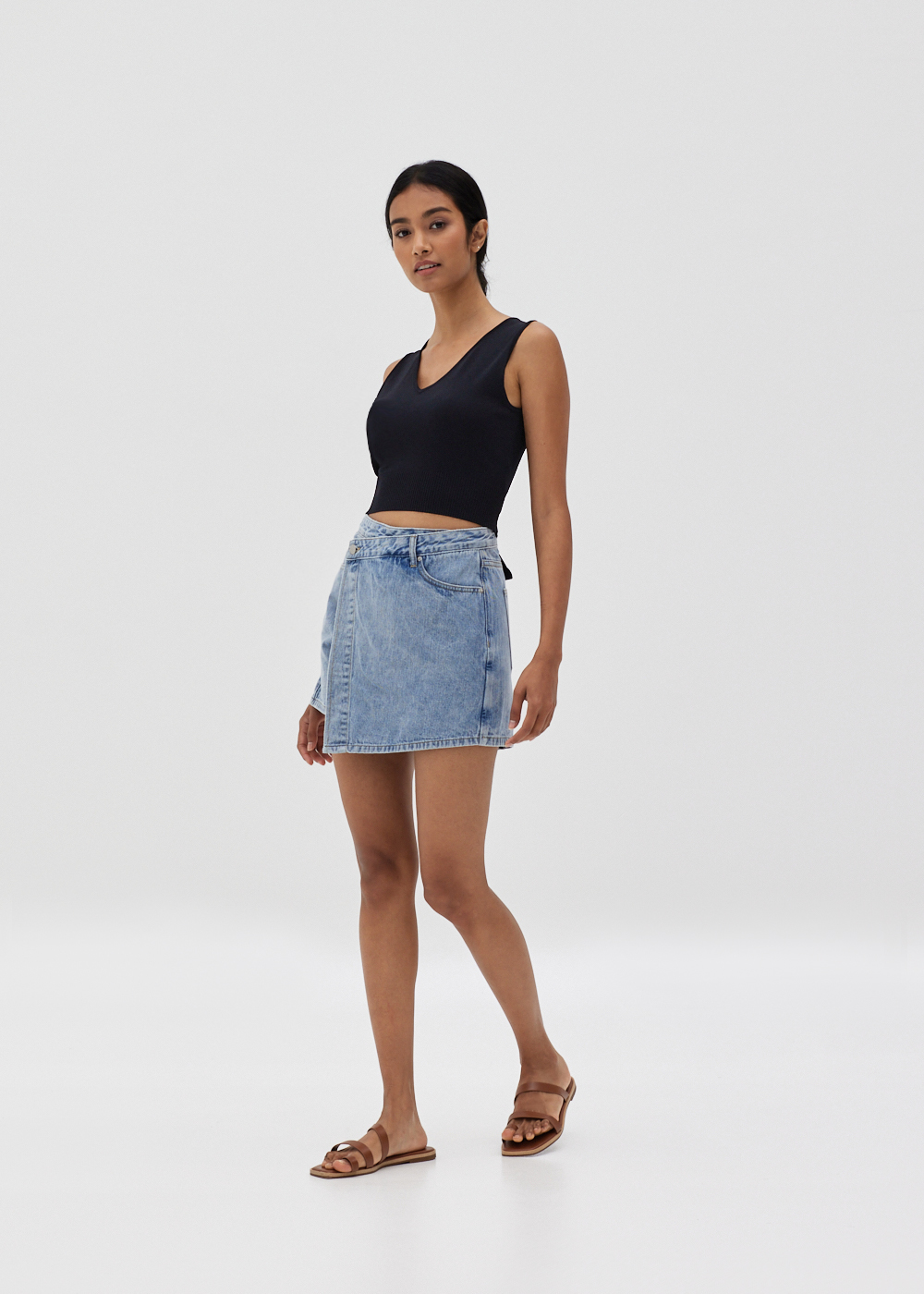 

Reyleen Knit Waist Tie Crop Top-014-XL