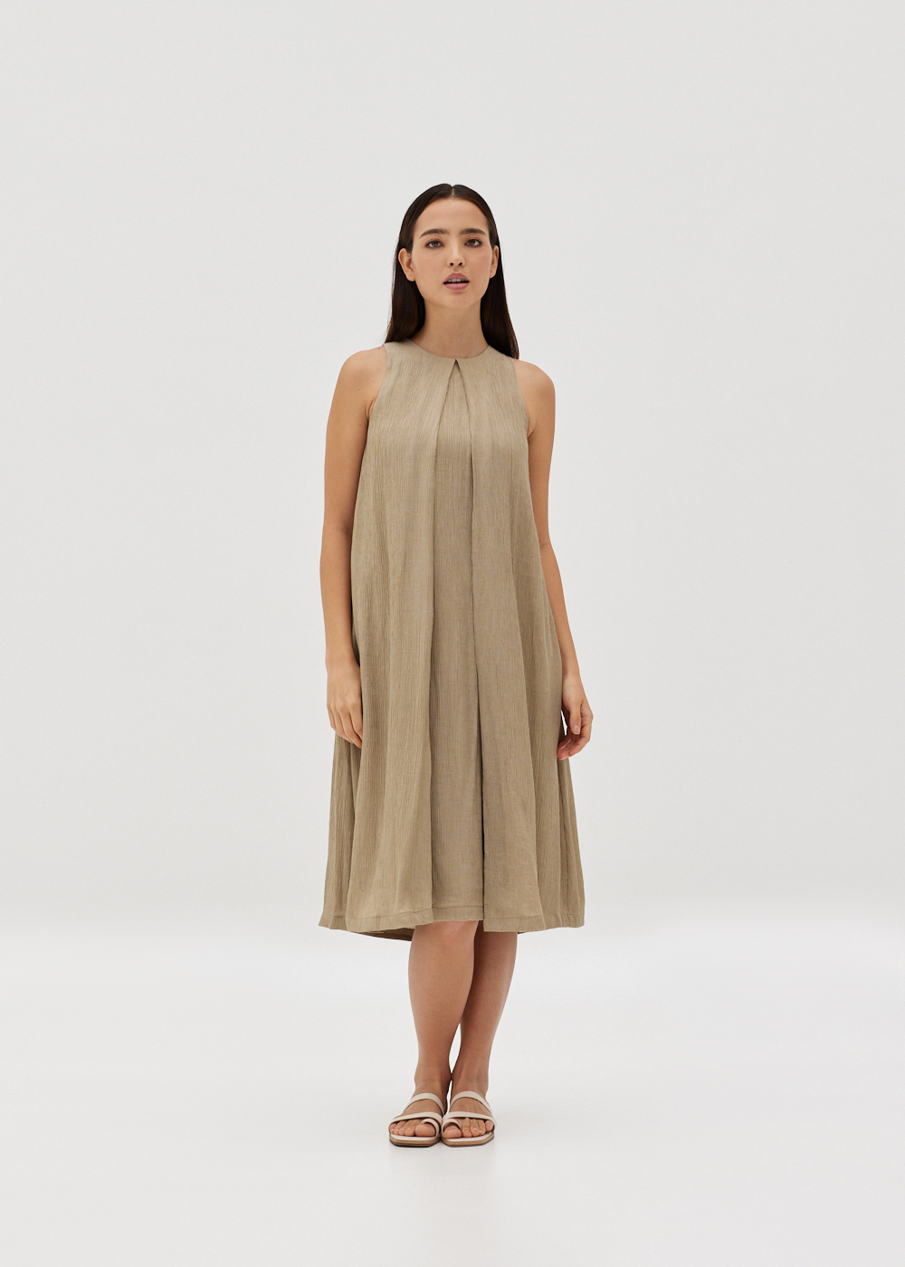 

Joylynn Textured Trapeze Pleat Dress-157-S