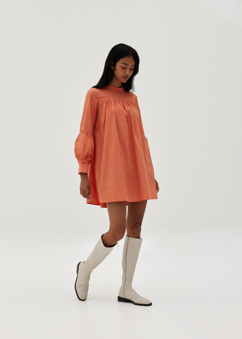 

Tanisha Blouson Sleeve Ruched Babydoll Dress-414-XL