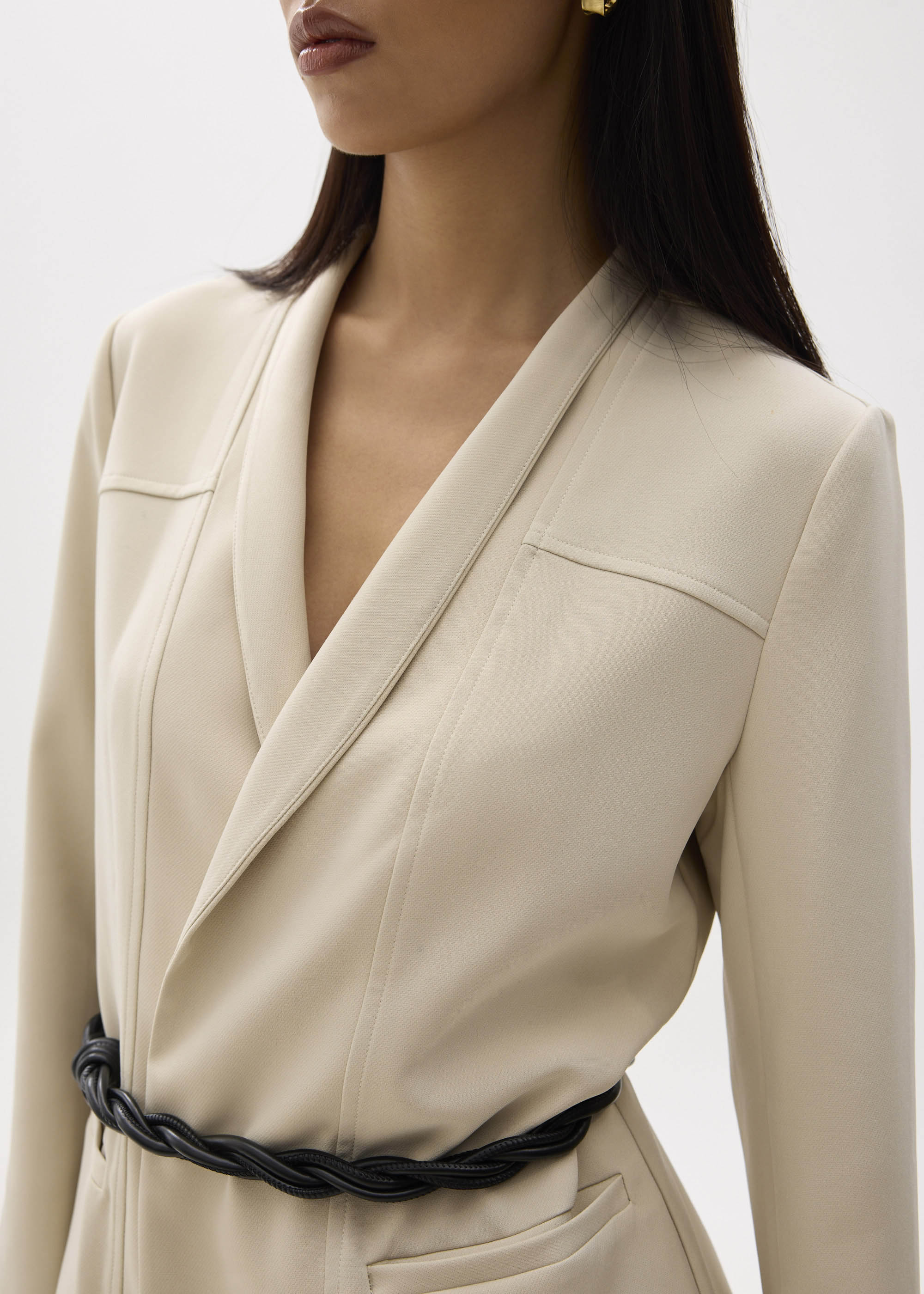 

Chanelle Tailored Collarless Blazer-082-XS