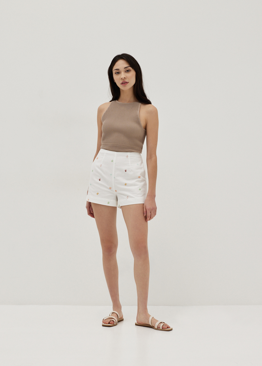 

Zalena Cotton Classic Shorts in Tidal Daydream-031-S