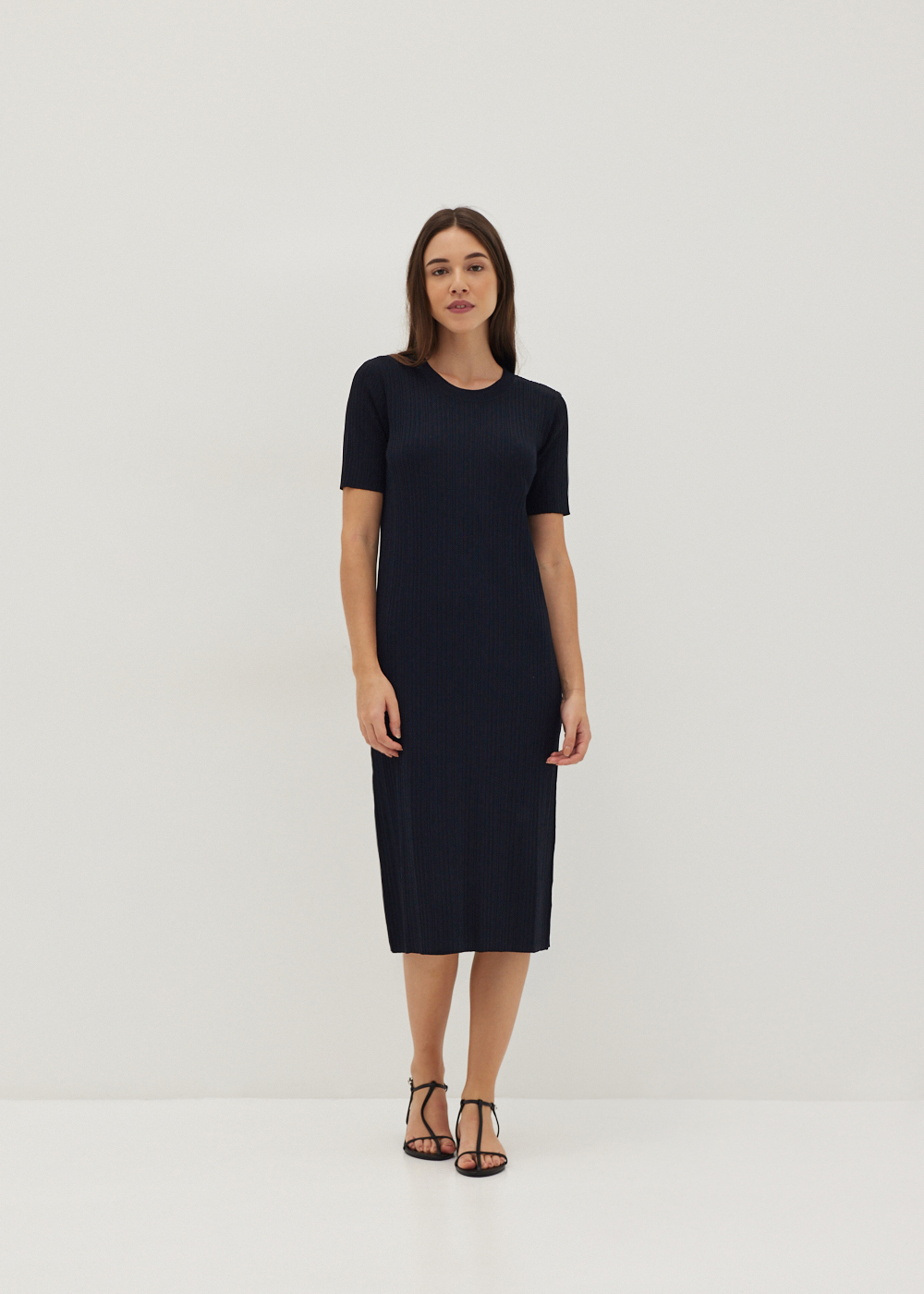 

Ansley Ribbed Knit Column Dress-014-XS