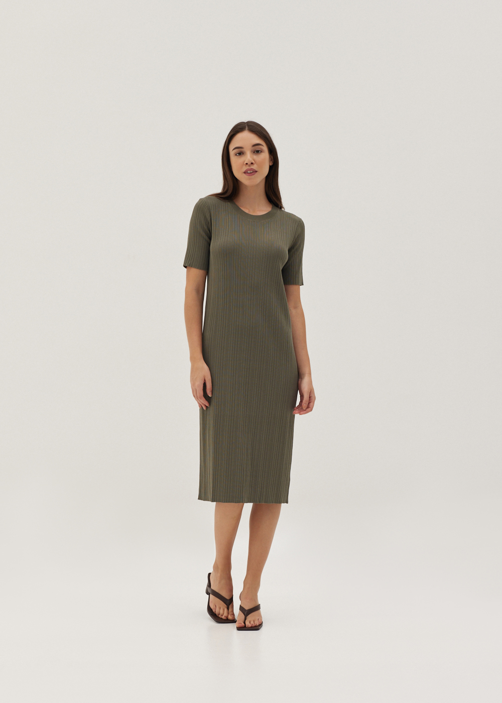 

Ansley Ribbed Knit Column Dress-160-S