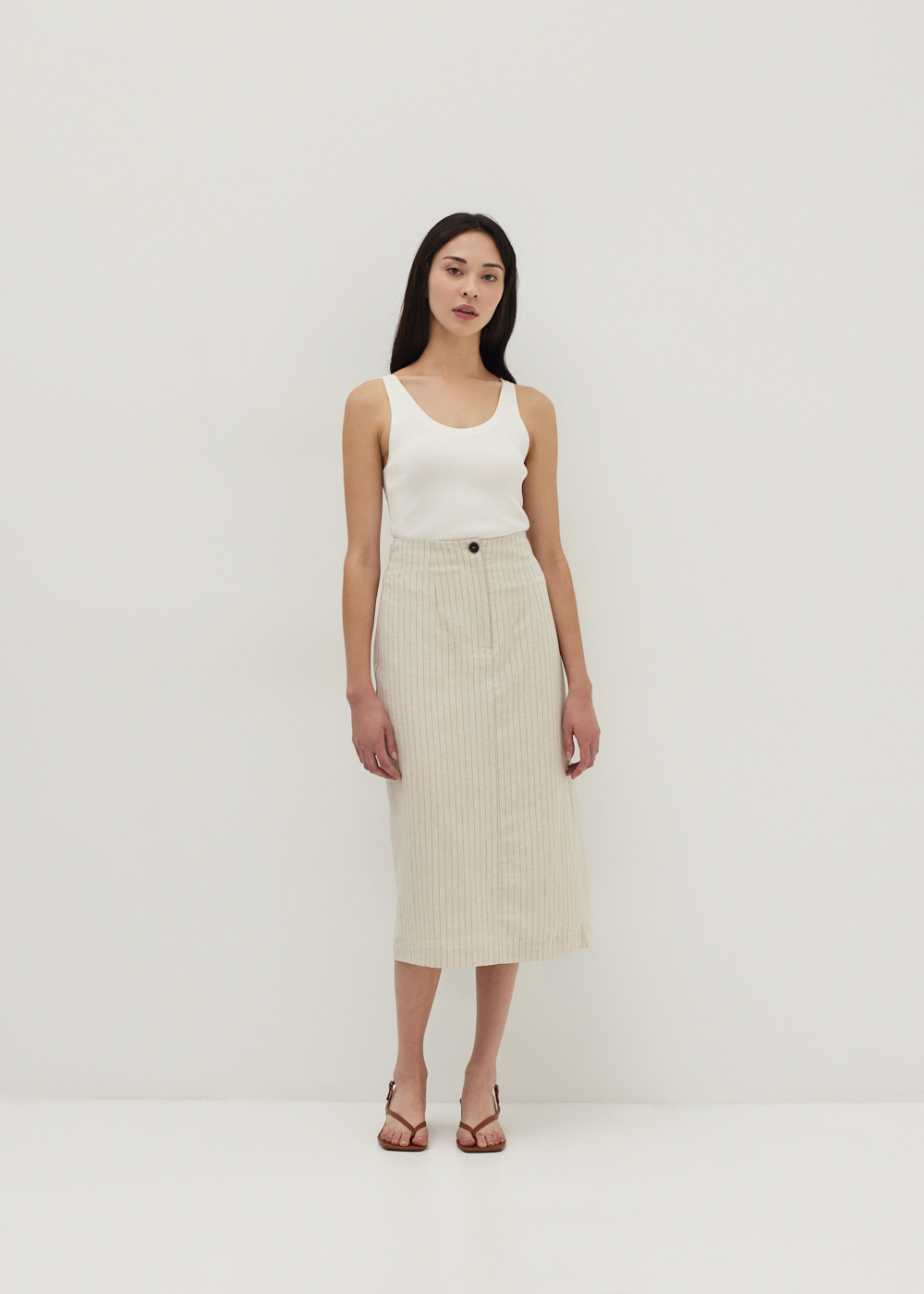 

Brixley Striped Column Skirt-042-M