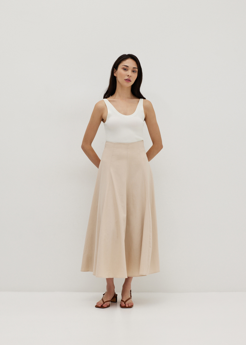 

Ovidia Linen Fit & Flare Skirt-279-XL