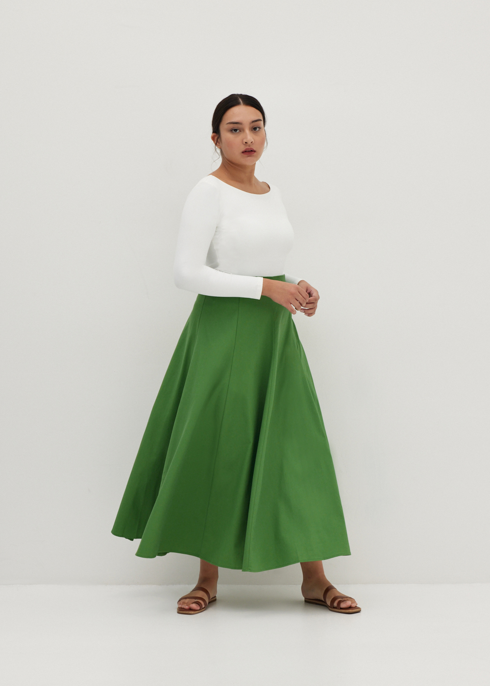 

Ovidia Linen Fit & Flare Skirt-366-XS