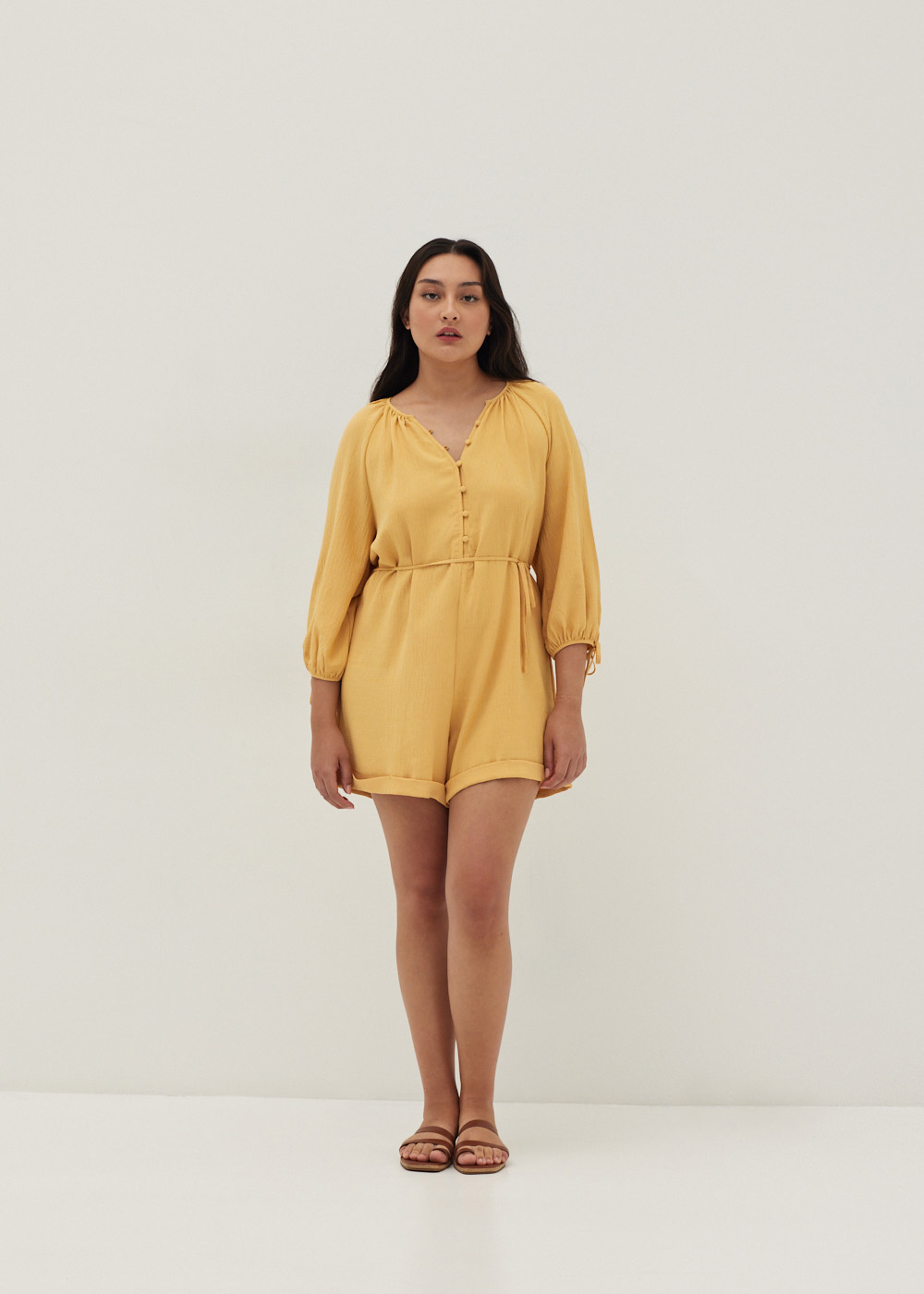 

Brigitte Puff Sleeve Romper-289-S