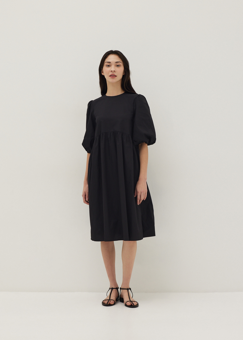 

Sapphira Puff Sleeve Cotton Dress-014-S
