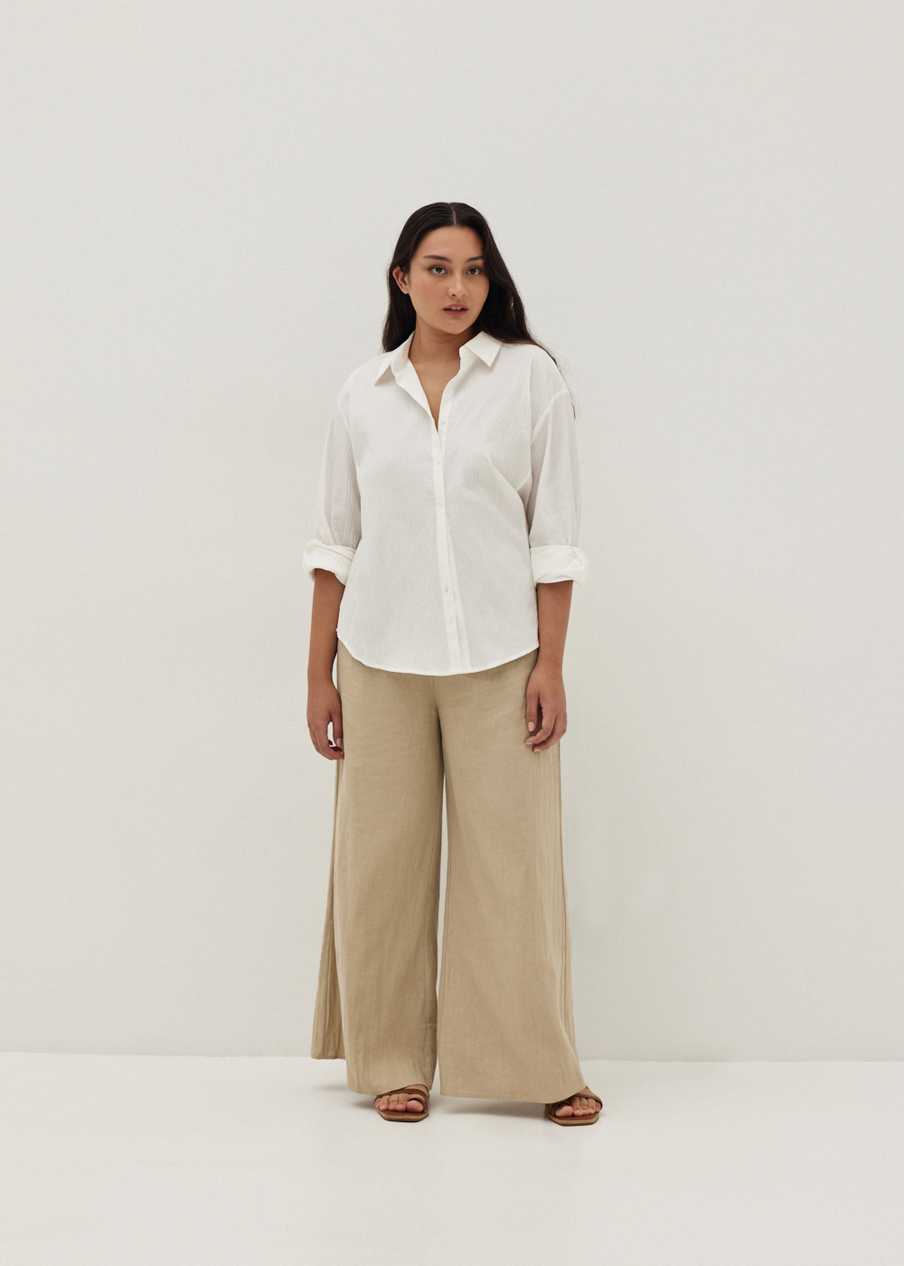 

Maisie Seersucker Cotton Oversized Shirt-106-S