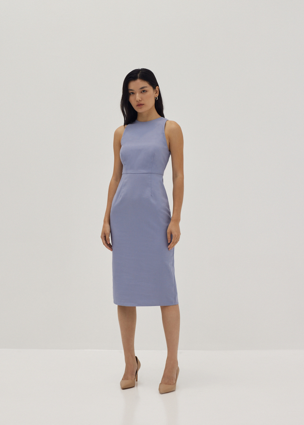 

Isla Padded Linen Column Dress-261-M