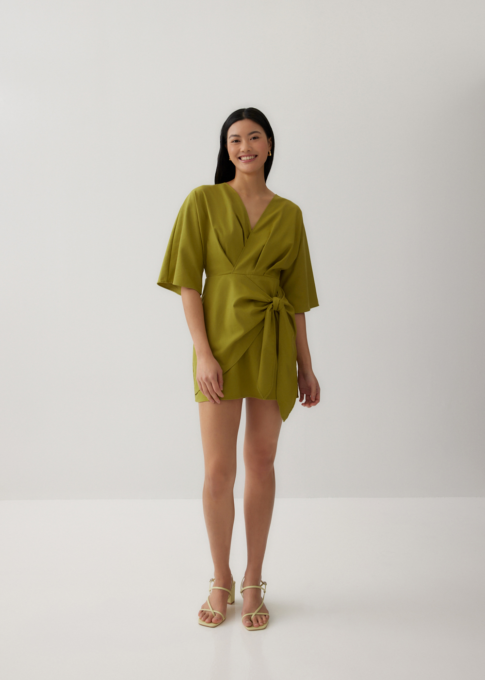 

Mitch Linen Faux Wrap Dress-158-XL