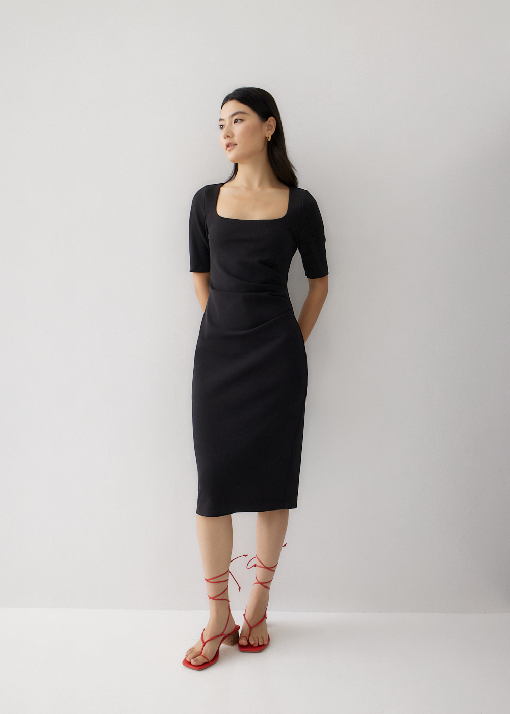 

Vangie Ruched Bodycon Dress-014-XS