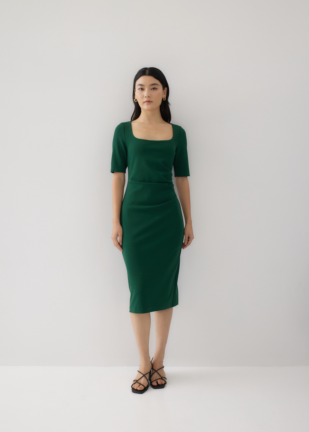 

Vangie Square Neck Pencil Midi Dress-338-XL