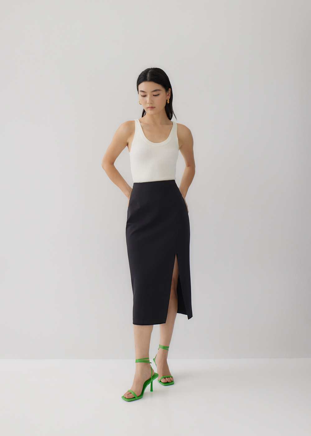 

Kianna Jersey Pencil Midi Skirt-014-XL