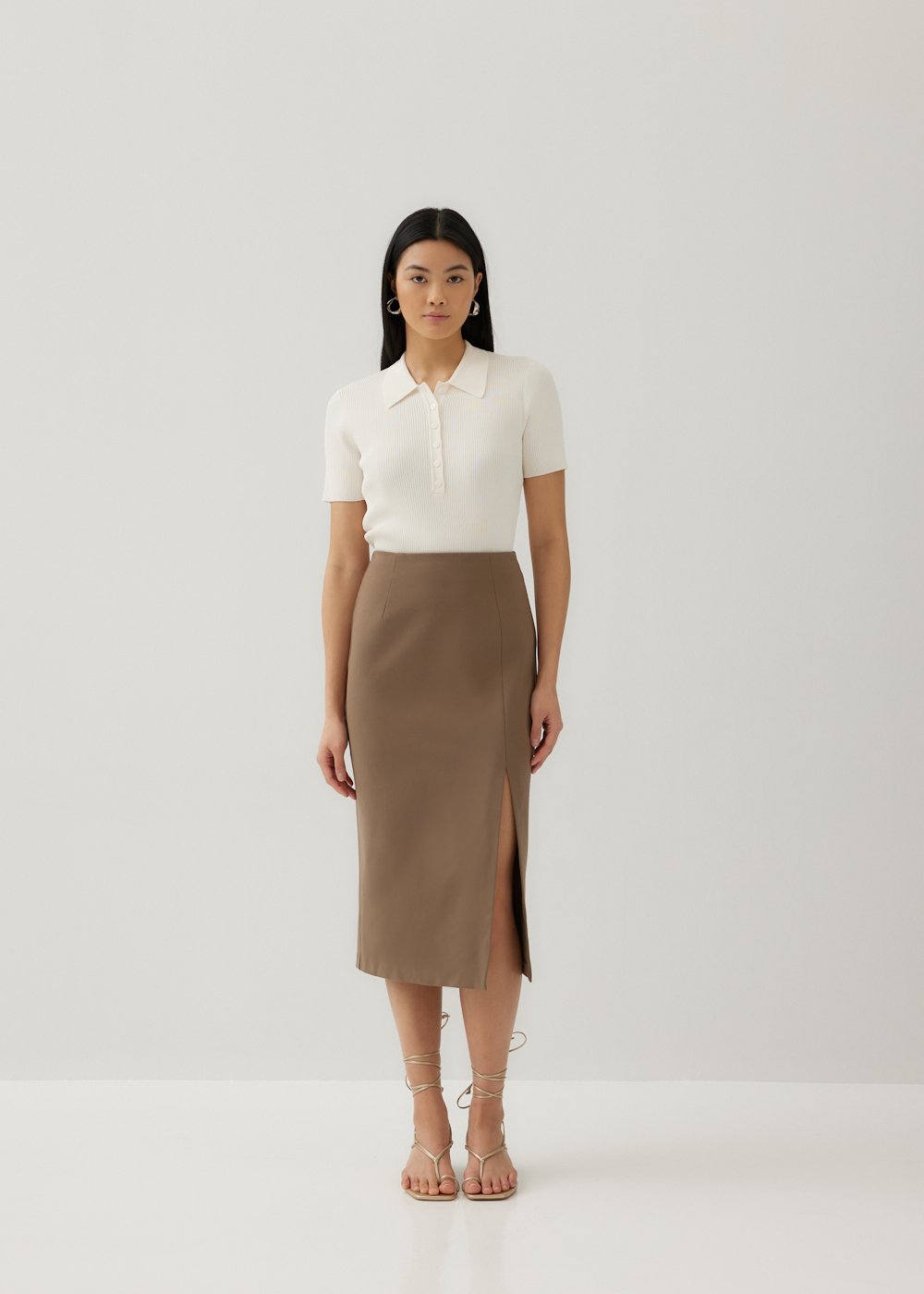 

Kianna Jersey Pencil Midi Skirt-274-L