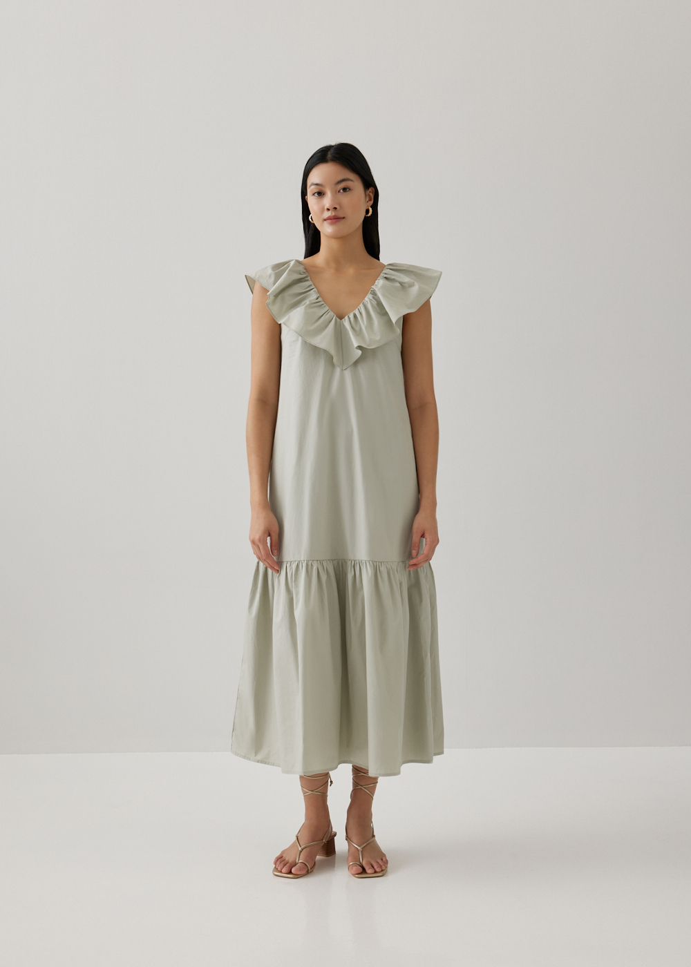 

Veena Tiered Ruffle Dress-161-XS