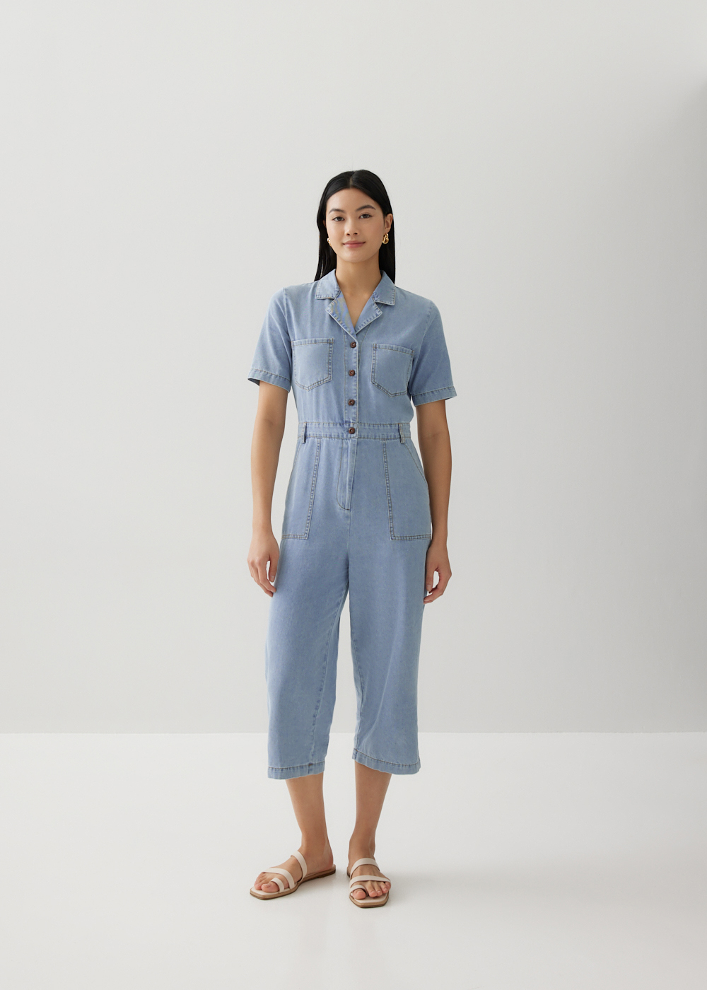 

Zandra Denim Straight Leg Jumpsuit-417-M