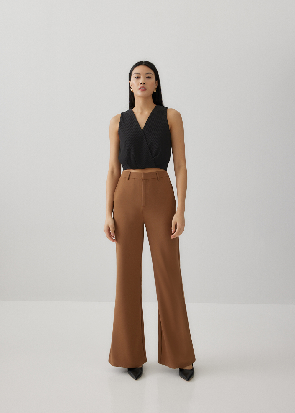

Rouinna Pleat Wrap Crop Top -014-M